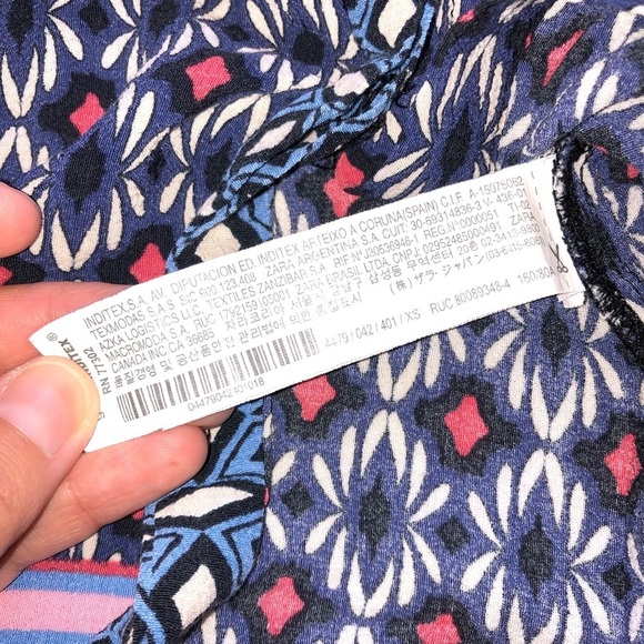 Zara Viscose Button Down Long Sleeve Printed Dress - Picture 10 of 10